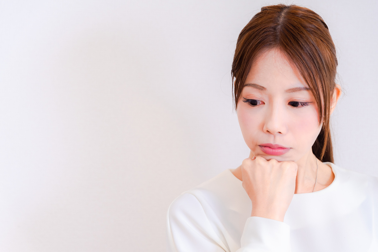 portrait of worried woman